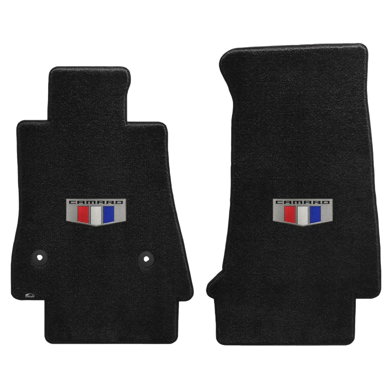 2016-2018 Camaro SIX Floor Mats Ebony 2 Pc Camaro Shield Logo